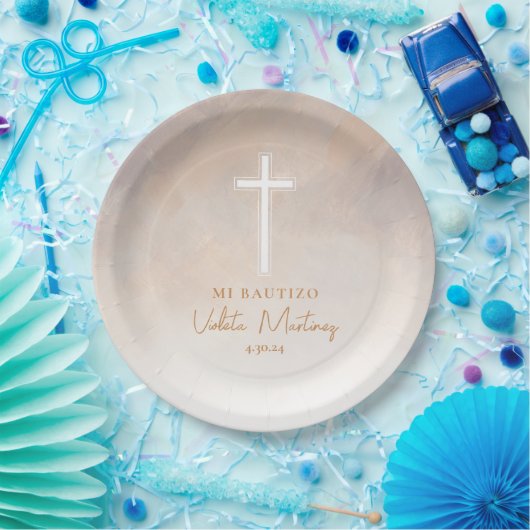 Platos de Bautizo Morado Teller (Party)