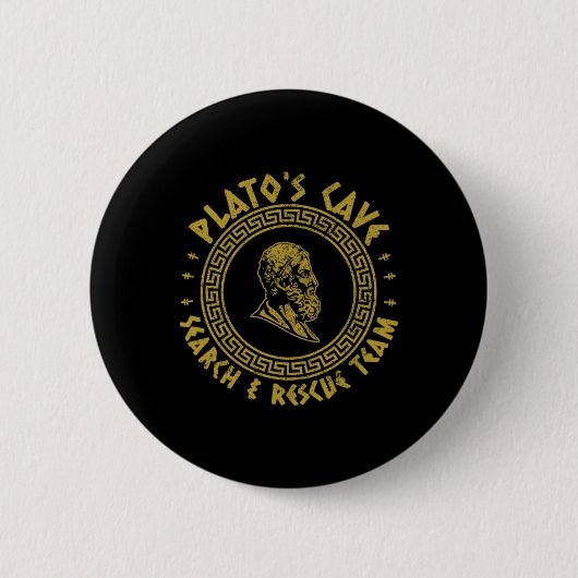 Platos Höhle Such- und Rettungsteams Lustige Philo Button (Vorderseite)