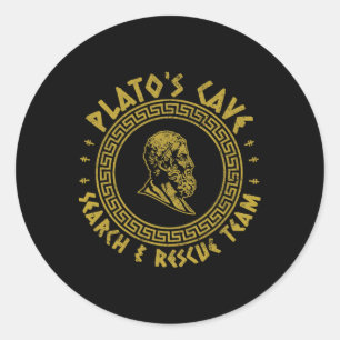 Platos Höhle Such- und Rettungsteams Lustige Philo Runder Aufkleber