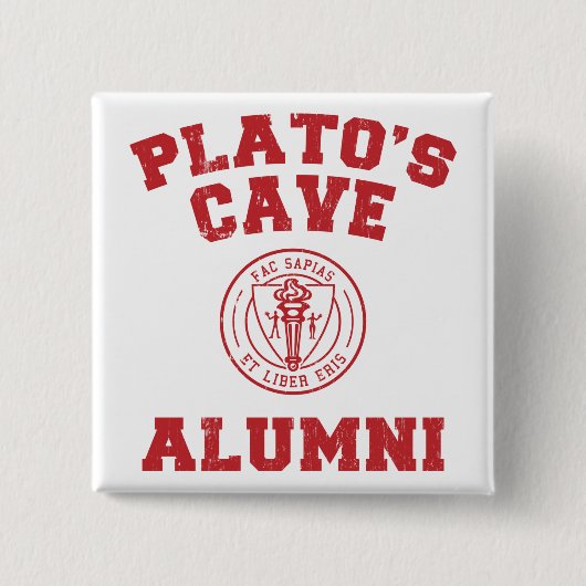 Platos Höhlen-Schüler-Knopf Button (Vorderseite)