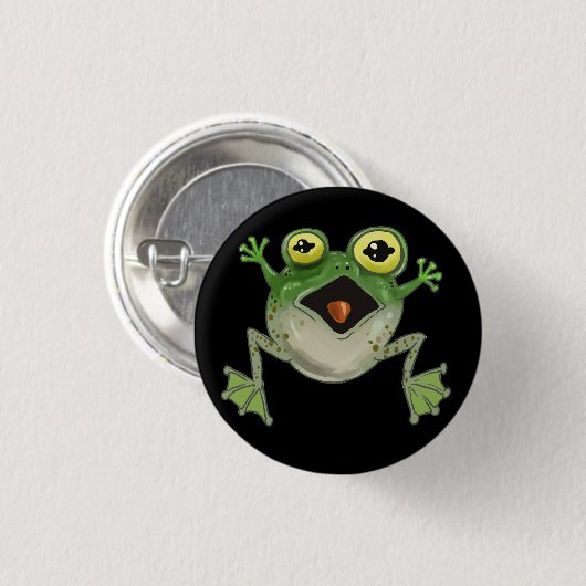 Platsch! Alberner Frosch Button (Vorne & Hinten)