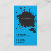 Platsch! Blaue Visitenkarte (Rückseite)