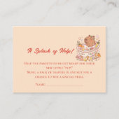 Platsch Plansch Kapybara-Babymädchen-Party Begleitkarte (Vorderseite)