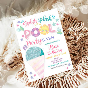 Platsch Plansch Poolparty Knall Eis Geburtstag Einladung