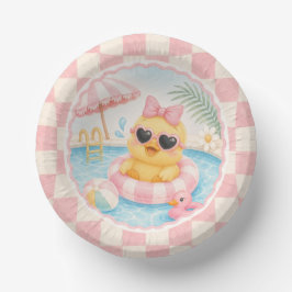 Platsch Plansch Rosa Enten Poolparty Papier Teller