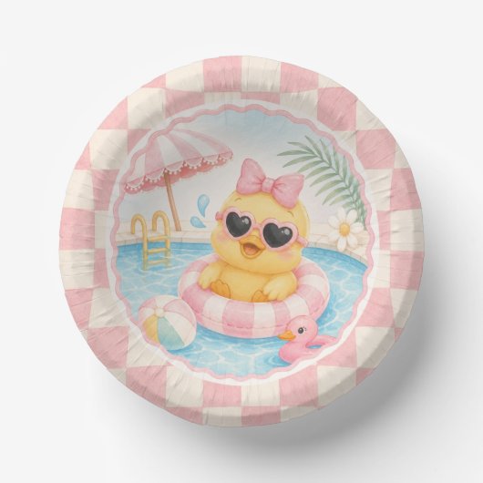 Platsch Plansch Rosa Enten Poolparty Papier Teller (Vorderseite)