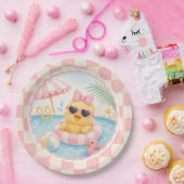 Platsch Plansch Rosa Enten Poolparty Papier Teller (Party)