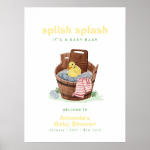Platsch Platsch Gummiente Baby Shower Willkommen Poster
