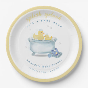 Platsch Platsch Mami-Ente Badewanne Baby Shower Pappteller