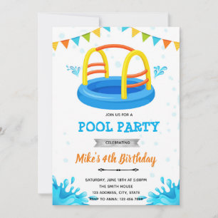 Platsch Wasserpark Poolparty Einladung