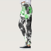 Platsche Leggings mit grünem schwarzem Paint (Links)