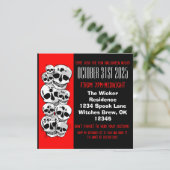 Platsche Skulpturen Halloween-Fans Einladung (Stehend Vorderseite)