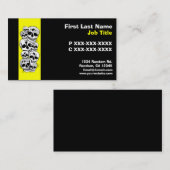 Platsche Skulpturen mit schwarzgelber Farbe Visitenkarte (Vorne/Hinten)