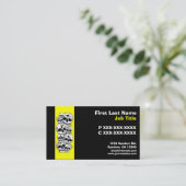 Platsche Skulpturen mit schwarzgelber Farbe Visitenkarte (Stehend Vorderseite)