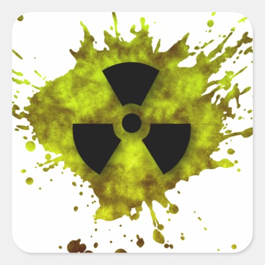 Platsche Strahlung - radioaktive Abfälle Quadratischer Aufkleber (Vorderseite)