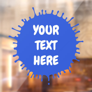Platscher, benutzerdefinierter Text mit einer beli Fensteraufkleber