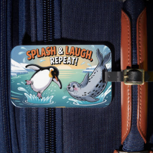 "Platscher & Lache" Whimsicaler Arktischer Pinguin Gepäckanhänger