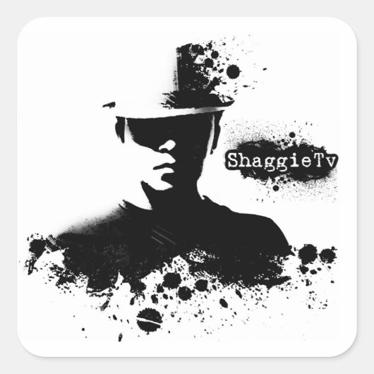 PLATSCHER ShaggieTV-Aufkleber (Quadrat) Quadratischer Aufkleber (Vorderseite)