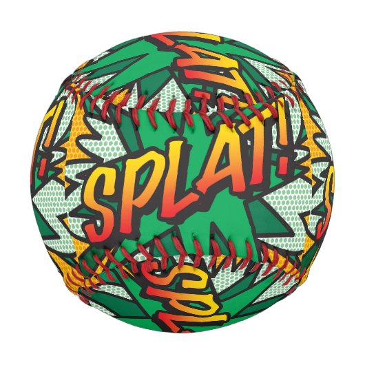 PLATSCHER Spaß Retro Comic Pop Kunst, Dichtung und Baseball (Rückseite)