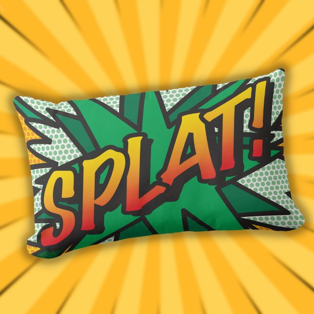 PLATSCHER Spaß Retro Comic Pop Kunst, Dichtung und Lendenkissen (SPLAT Fun Retro Comic Book Pop Art Lumbar Pillow)