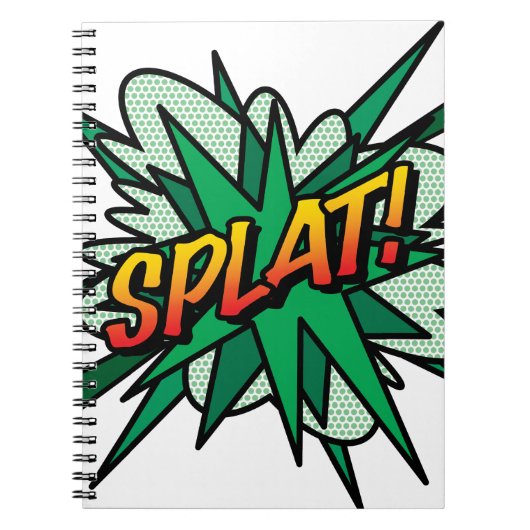PLATSCHER Spaß Retro Comic Pop Kunst, Dichtung und Notizblock (Vorderseite)