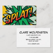 PLATSCHES Fun Retro Comic Buch Visitenkarte (Vorne/Hinten)