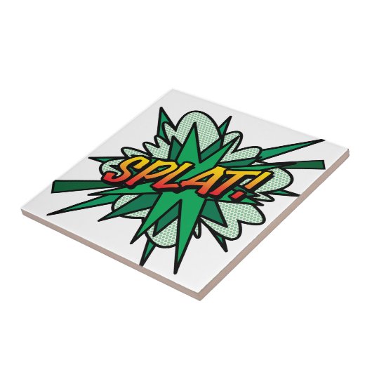 PLATSCHES Fun Retro Comic Pop Fliese (Seite)