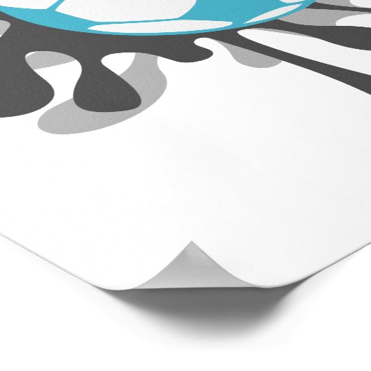 Platsches Fußballdesign Poster (Ecke)