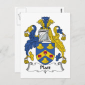 Platt-Familienwappen Postkarte (Vorne/Hinten)