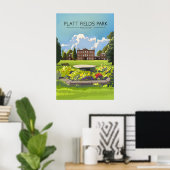 Platt Fields Park Manchester Reiseplakat Poster (Heimbüro)