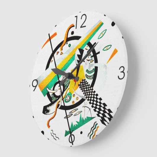 Plättchen IV - Kandinsky Große Wanduhr (Winkel)