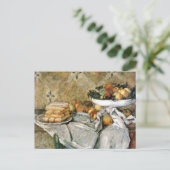 Plättchen mit Früchten und Schwanzfingern - Cézann Postkarte (Stehend Vorderseite)