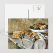 Plättchen mit Früchten und Schwanzfingern - Cézann Postkarte (Vorne/Hinten)