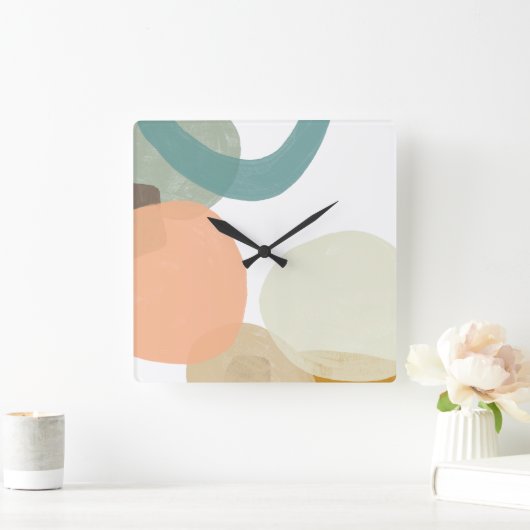 Plättchen Quadratische Wanduhr (Zuhause)