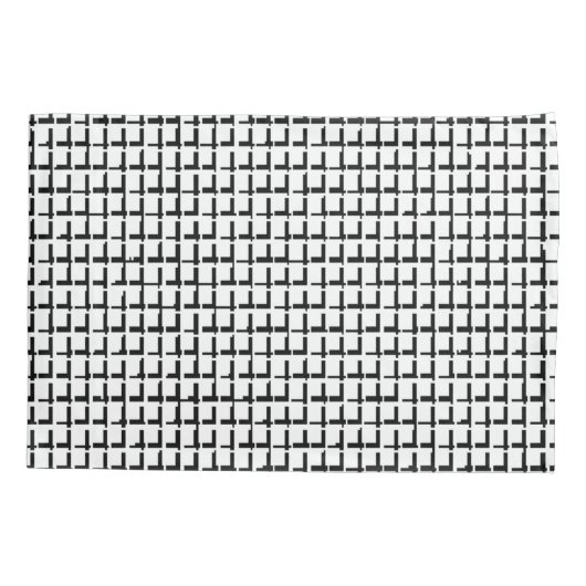 Plättchenklammer Schwarz-Weiß-Quadrate Kissenbezug (Rückseite)