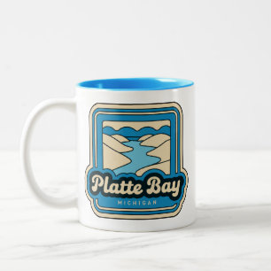 Platte Bay 70er Retro Michigan Vintage Zweifarbige Tasse