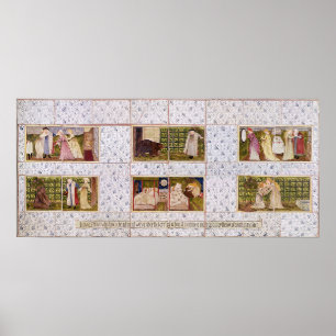 Platte der Fliesen, welche die Geschichte der Poster