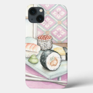Platte der sortierten Sushi mit Essstäbchen Case-Mate iPhone Hülle