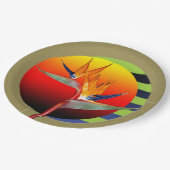 Platte | Der Vogel der Paradise Blume Tropical Abs Pappteller (Schrägansicht)