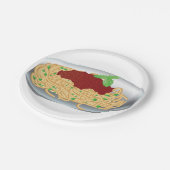 Platte des Spaghetti-Papier-Tellers Pappteller (Schrägansicht)