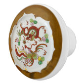 Platte Drachen und Phoenix Keramikknauf (Rechts)