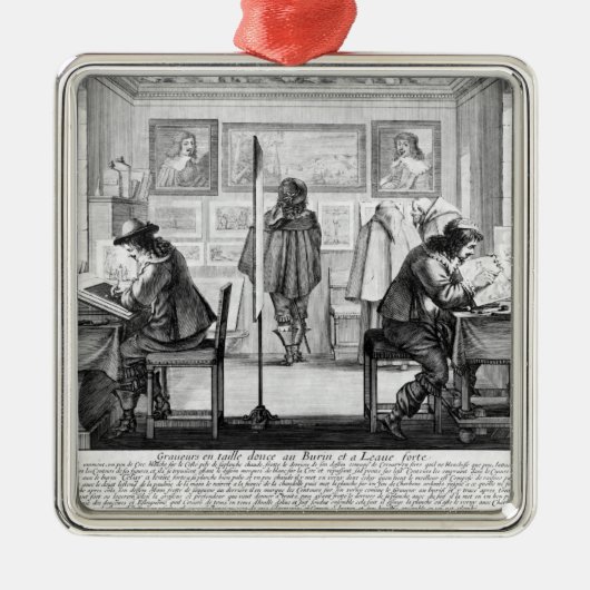 Platte Engravers, die mit Galerie arbeiten Ornament Aus Metall (Vorne)