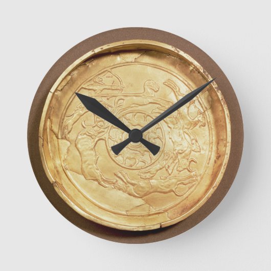 Platte (Gold) Runde Wanduhr (Vorderseite)