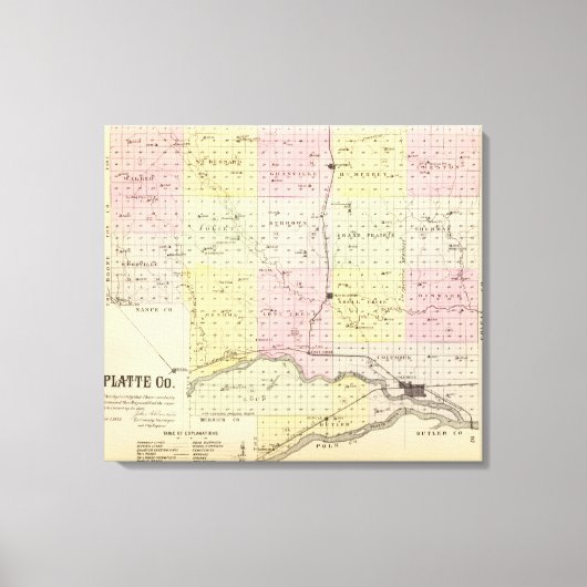 Platte Landkreis, Nebraska Leinwanddruck (Vorderseite)