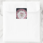 Platte mit botanischer Bauweise Quadratischer Aufkleber (Tasche)