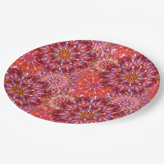 Platte mit Mandala-Blumenmuster-Druck Pappteller
