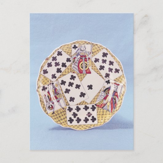 Platte mit Trompe l'oeil dekoriert Postkarte (Vorderseite)