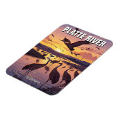 Platte River Sandhill Cranes Nebraska Travel Magnet (Linke Seite)