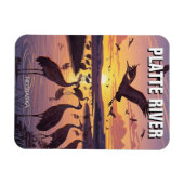 Platte River Sandhill Kraniche Nebraska Reise Magnet (Horizontal)