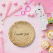 Platte - rustikales Holz Pappteller (Party)